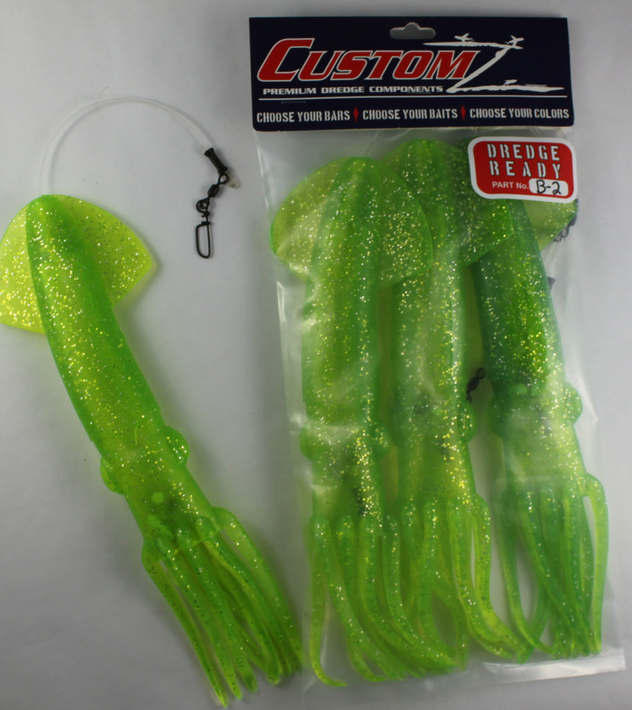Fish Razr Dredge Ready Rigged 12" Squid GZ Lures Big Game Supply