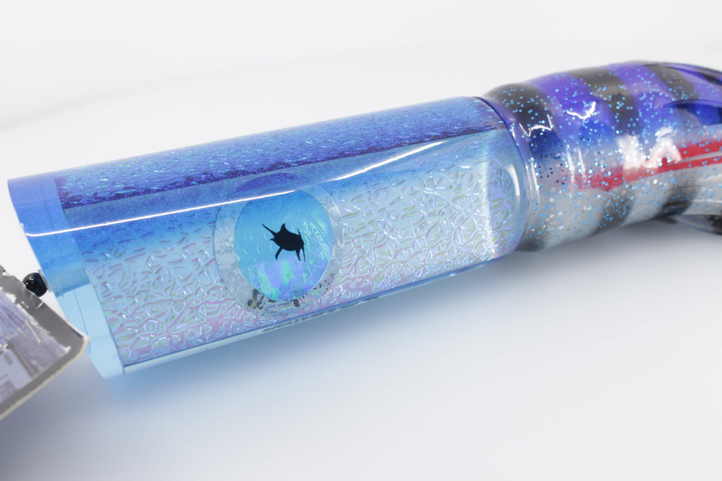 Pulsator Lures Ice Blue-White Dragon Skin Blue Eyes Single Lead Tube 16" 17oz Skirted