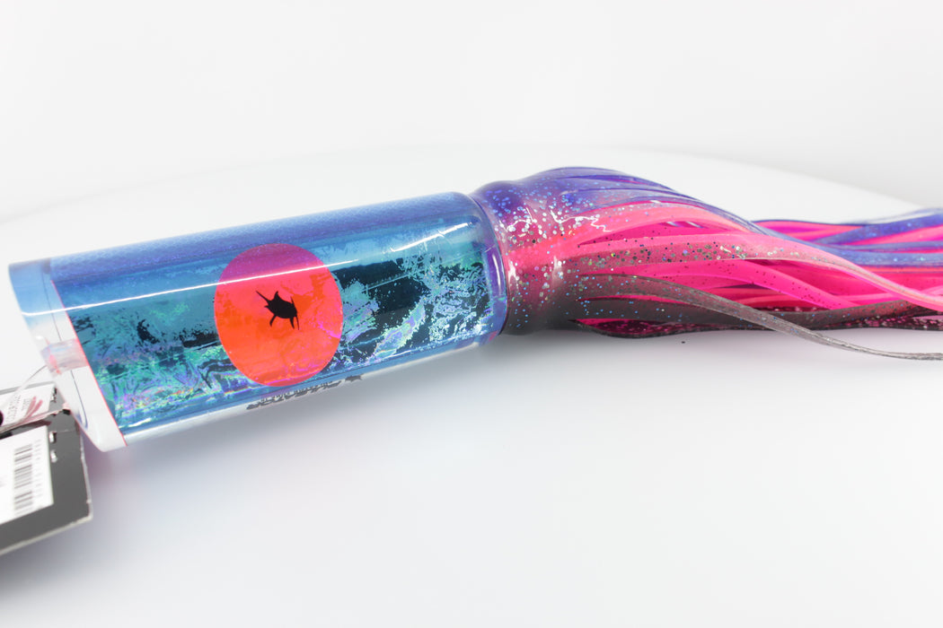 Pulsator Lures Ice Blue Chrome Rainbow Pink Eyes Single Lead Tube 16" 17oz Skirted