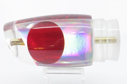 Koya Lures Rainbow Red Glitter Pearl Hard Cut Large Poi Dog 16" 11.5oz