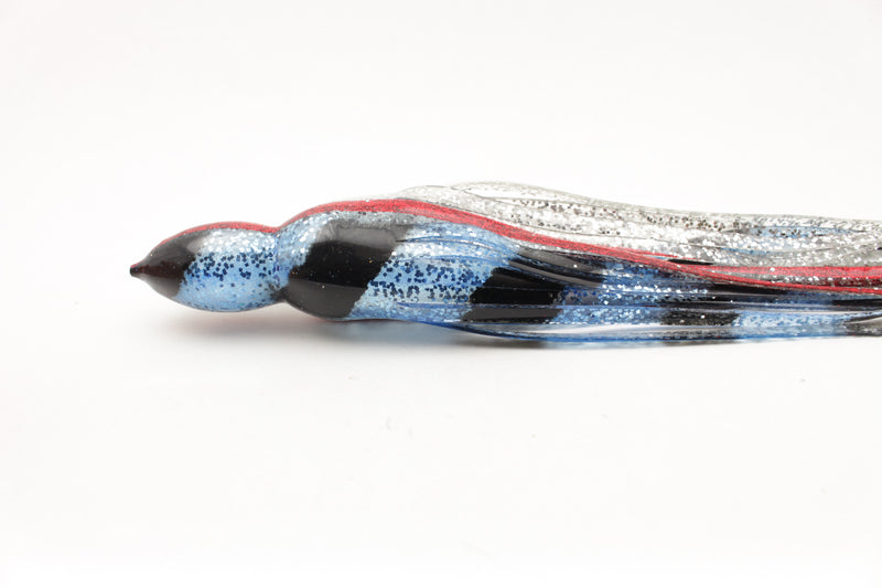 #SP01 BOM Replacement Skirt - "Evil" Blue Black Bars Silver Glitter Red Line