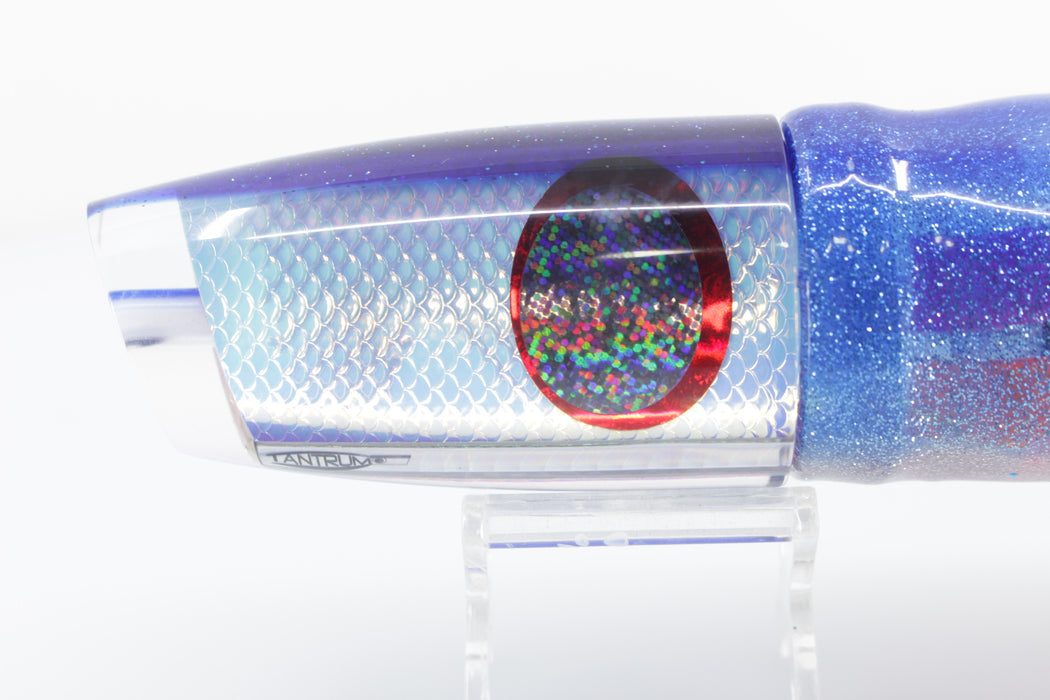 TANTRUM Lures Rainbow Scale Blue Glitter Back XL Plunger 14" 12oz Skirted