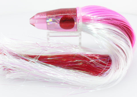 TANTRUM Lures Pink Rainbow Red Glitter Back Medium Bullet 9" 7oz Flashabou