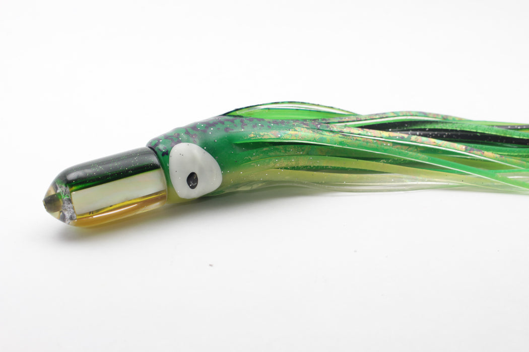 Coggin Lures White MOP Gold Rainbow Green Back Peanut SP Bullet 5.5" 2oz