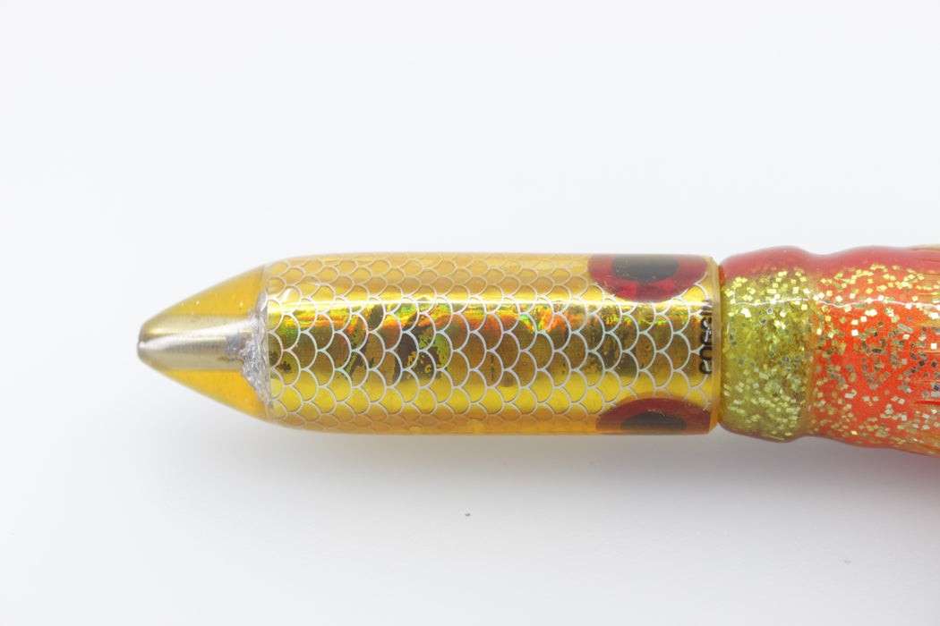 Coggin Lures Gold Rainbow Scale Gold Glitter Back Peanut Stick Bullet 5.5" 3oz