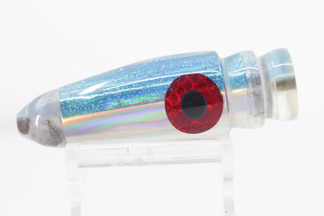 Kona Custom Lures Chrome Rainbow Ice Blue Glittered Back Bullet 9" 5oz