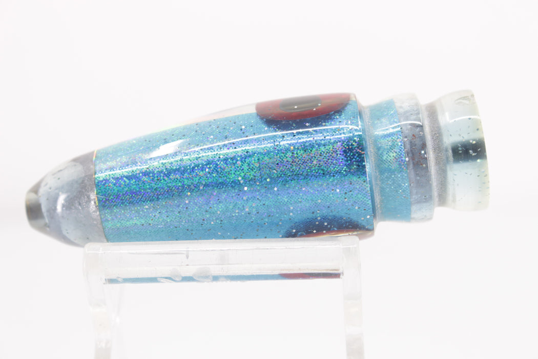 Kona Custom Lures Chrome Rainbow Ice Blue Glittered Back Bullet 9" 5oz