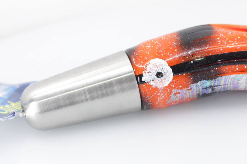 Diamond Fishing Chrome Hi-Speed Zebra Candy Jet 10" 19oz Skirted Orange-Black