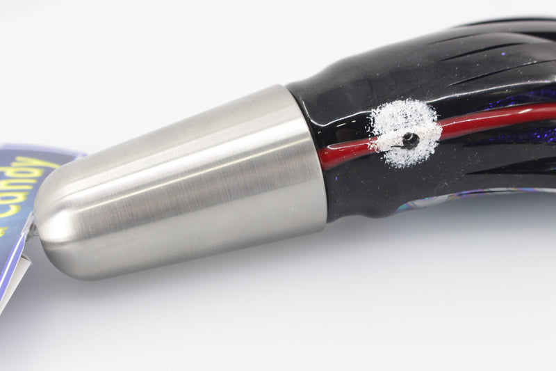 Diamond Fishing Chrome Hi-Speed Zebra Candy Bullet 10" 20oz Skirted Black-Purple
