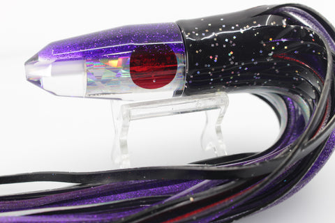 TANTRUM Lures Silver Rainbow Purple Glitter Back Medium Bullet 9" 8.5oz Skirted