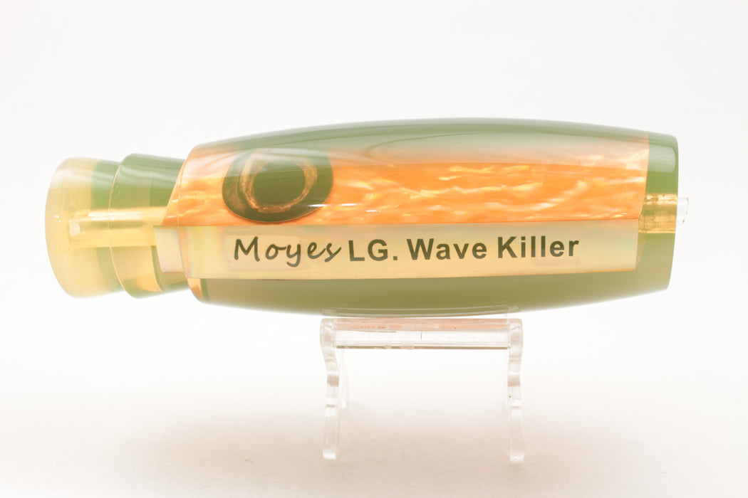 Moyes Lures Orange Awabi Shell Black Back Large Wave Killer 14" 8.3oz