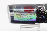 Marlin Magic Blue-Purple Abalone Black Back Red Eyes Henry 12" 11.5oz Skirted