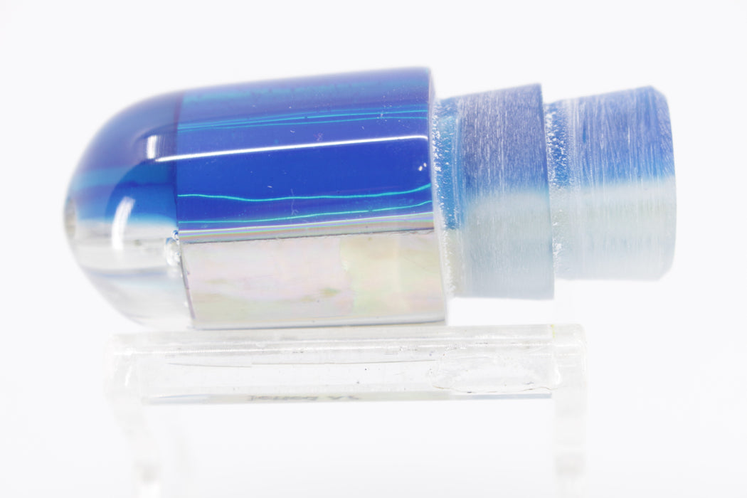 Marlin Magic White Awabi Shell Blue Back 4-Hole Jetted Ahi P Bullet 7" 2.5oz EZ-K