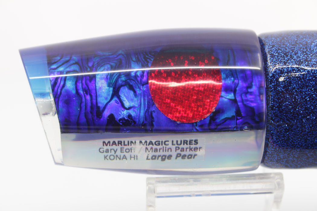 Marlin Magic Blue Abalone Blue Back Red Eyes Large Pear 12" 11oz Vinyl