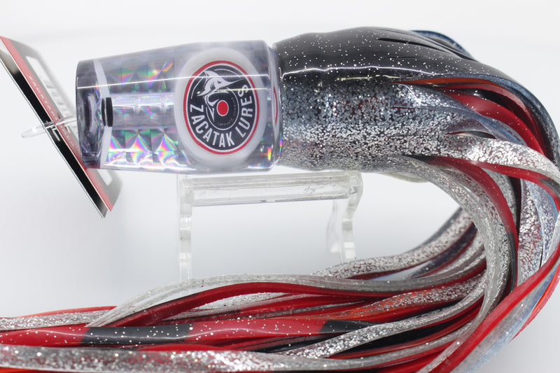 Zacatak Lures Clear Rainbow Scale Medium Sprocket 9" 4.5oz Skirted Redbait