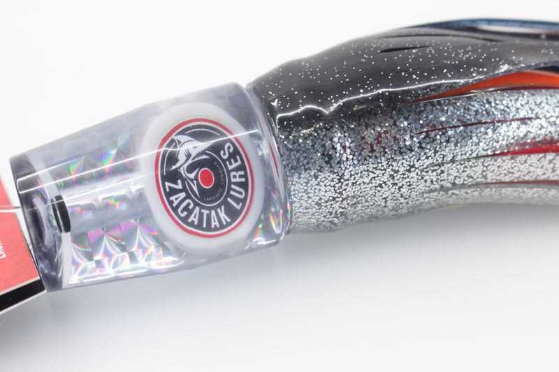 Zacatak Lures Clear Rainbow Scale Medium Sprocket 9" 4.5oz Skirted Redbait