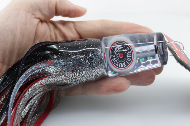 Zacatak Lures Clear Rainbow Scale Medium Sprocket 9" 4.5oz Skirted Redbait