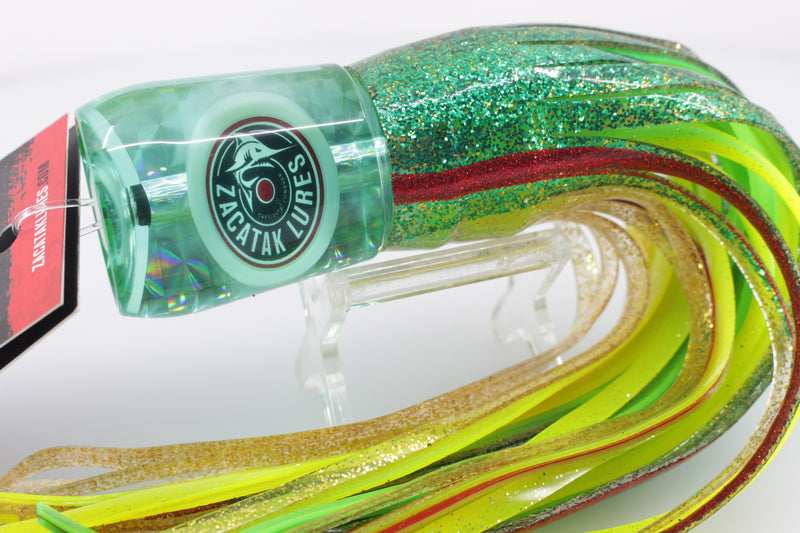 Zacatak Lures Green Rainbow Scale Medium Midge 9" 5.1oz Skirted Chain