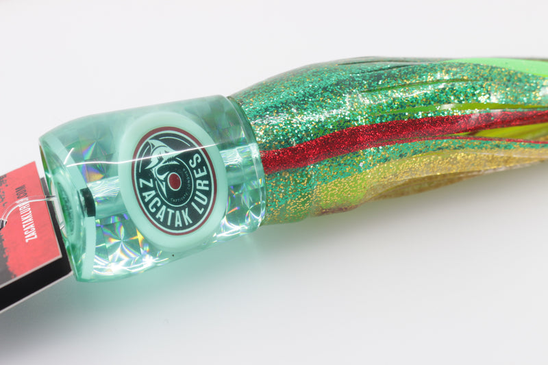 Zacatak Lures Green Rainbow Scale Medium Midge 9" 5.1oz Skirted Chain