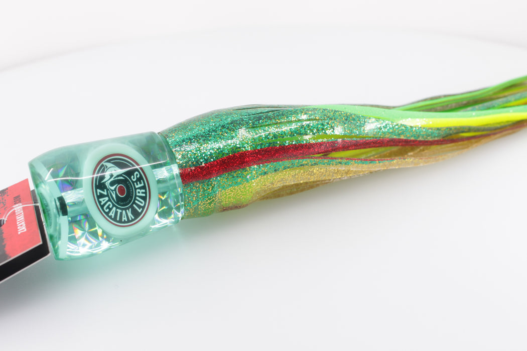 Zacatak Lures Green Rainbow Scale Medium Midge 9" 5.1oz Skirted Chain