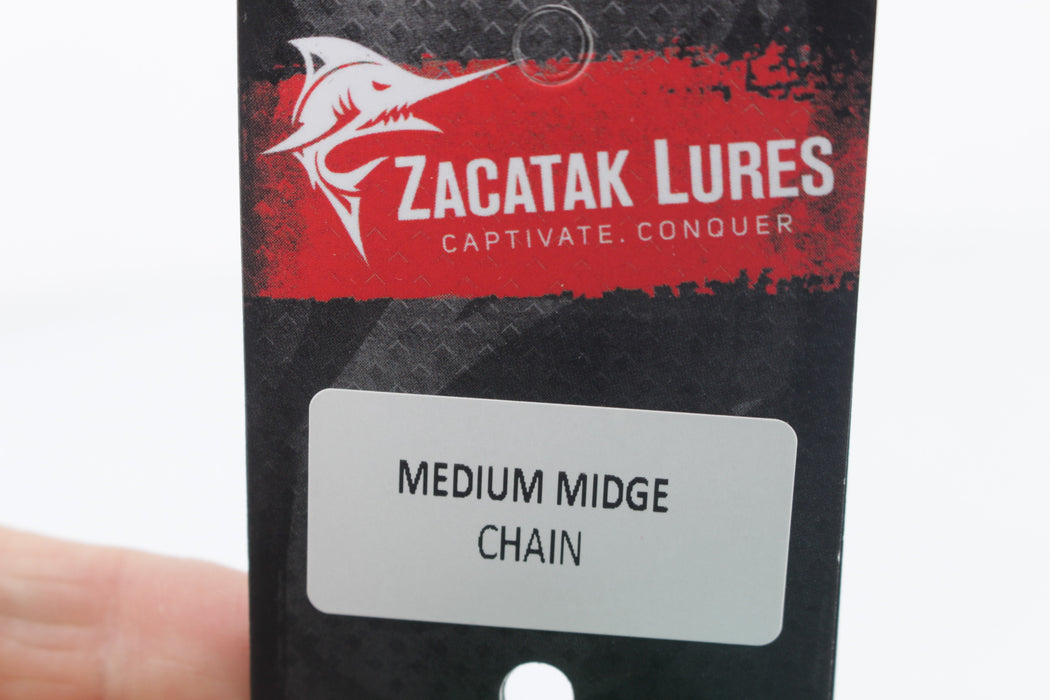 Zacatak Lures Green Rainbow Scale Medium Midge 9" 5.1oz Skirted Chain