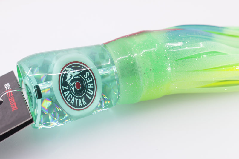 Zacatak Lures Green Rainbow Scale Medium Midge 9" 5.1oz Skirted Green Lumo