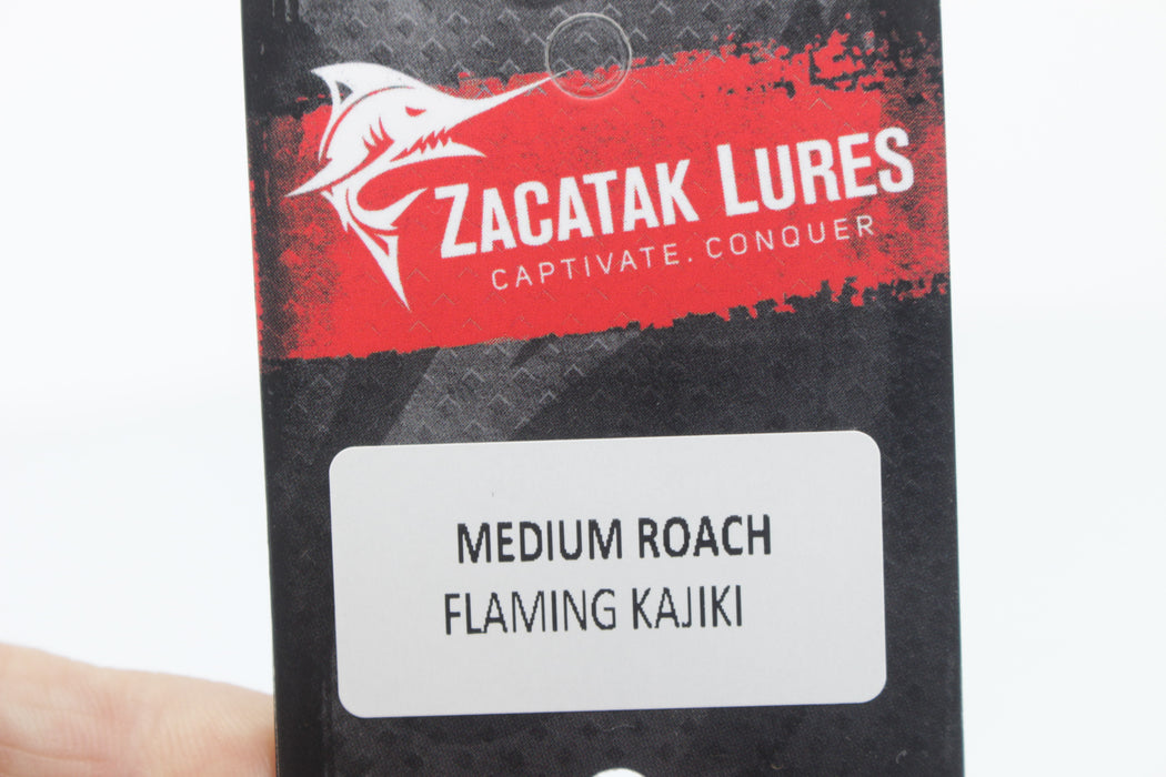 Zacatak Lures Red Rainbow Scale Medium Roach 9" 4.1oz Skirted Flaming Kajiki