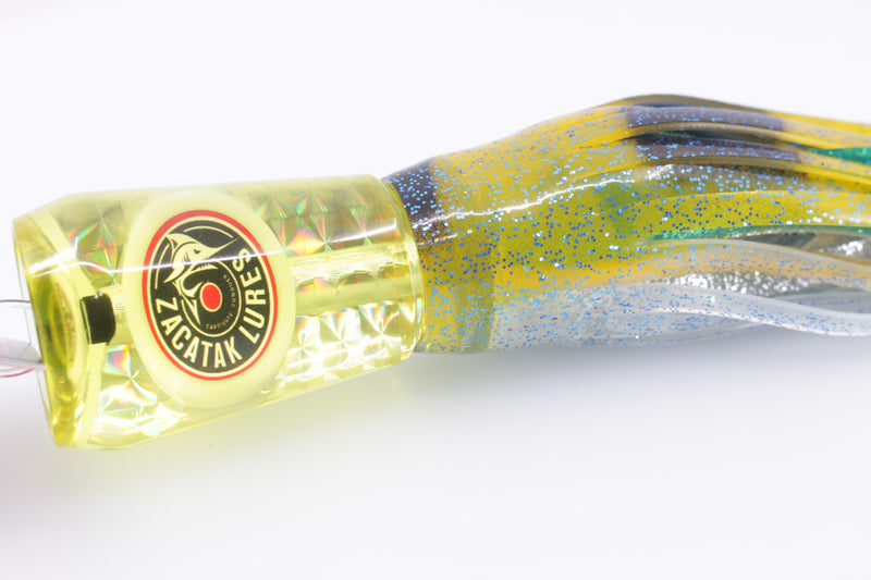 Zacatak Lures Yellow Rainbow Scale Medium Vamp 9" 5oz Skirted Jack Mack
