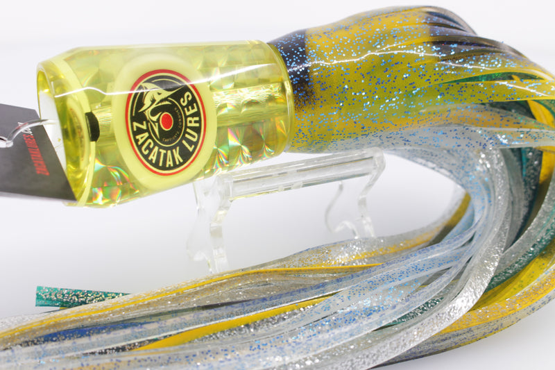 Zacatak Lures Yellow Rainbow Scale Medium Vamp 9" 5oz Skirted Jack Mack
