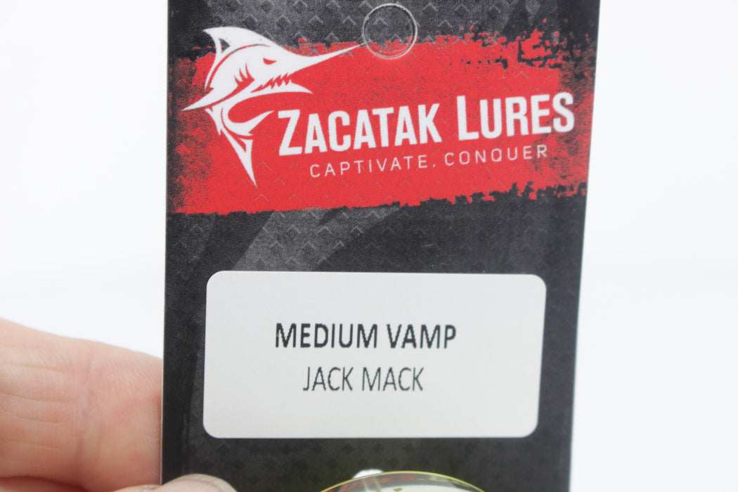 Zacatak Lures Yellow Rainbow Scale Medium Vamp 9" 5oz Skirted Jack Mack