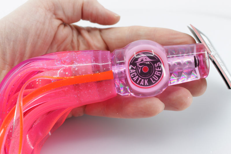 Zacatak Lures Pink Rainbow Scale Medium Fatso 9" 4.7oz Skirted Pink Howler