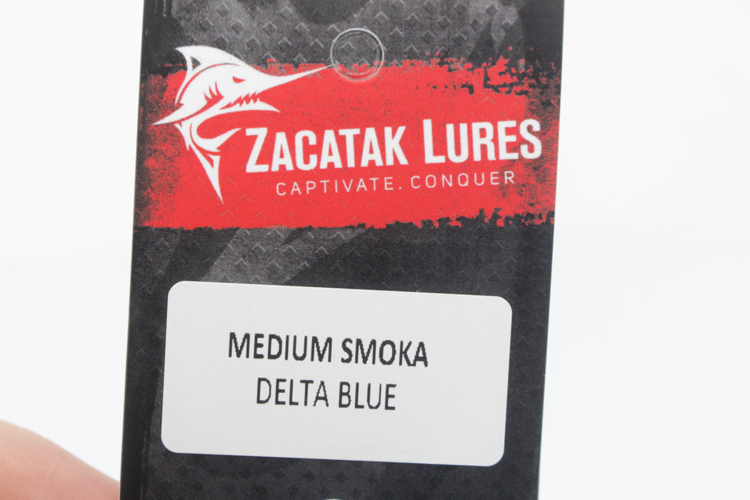 Zacatak Lures Blue Rainbow Scale Medium Smoka 9" 4.7oz Skirted Delta Blue