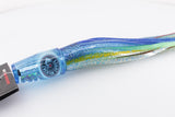 Zacatak Lures Blue Rainbow Scale Small Smoka 7" 2.5oz Skirted Flying Fish