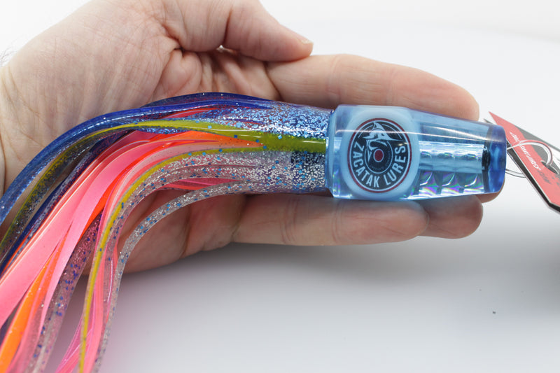 Zacatak Lures Blue Rainbow Scale Small Smoka 7" 2.5oz Skirted Hot Hawaiian