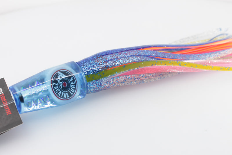 Zacatak Lures Blue Rainbow Scale Small Smoka 7" 2.5oz Skirted Hot Hawaiian