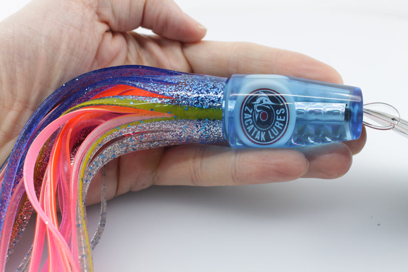 Zacatak Lures Blue Rainbow Scale Small Smoka 7" 2.5oz Skirted Hot Hawaiian