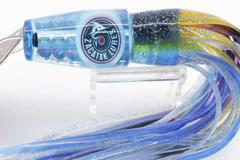 Zacatak Lures Blue Rainbow Scale Small Smoka 7" 2.5oz Skirted Blue Yellowtail