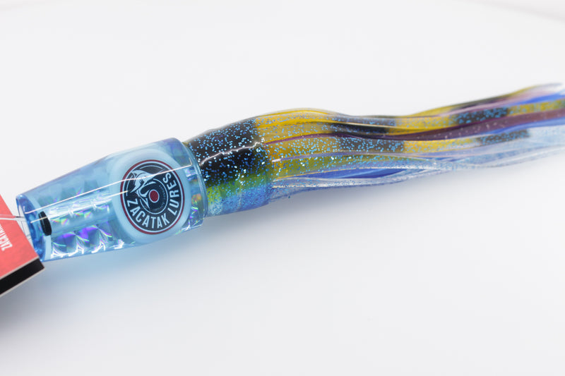 Zacatak Lures Blue Rainbow Scale Small Smoka 7" 2.5oz Skirted Blue Yellowtail