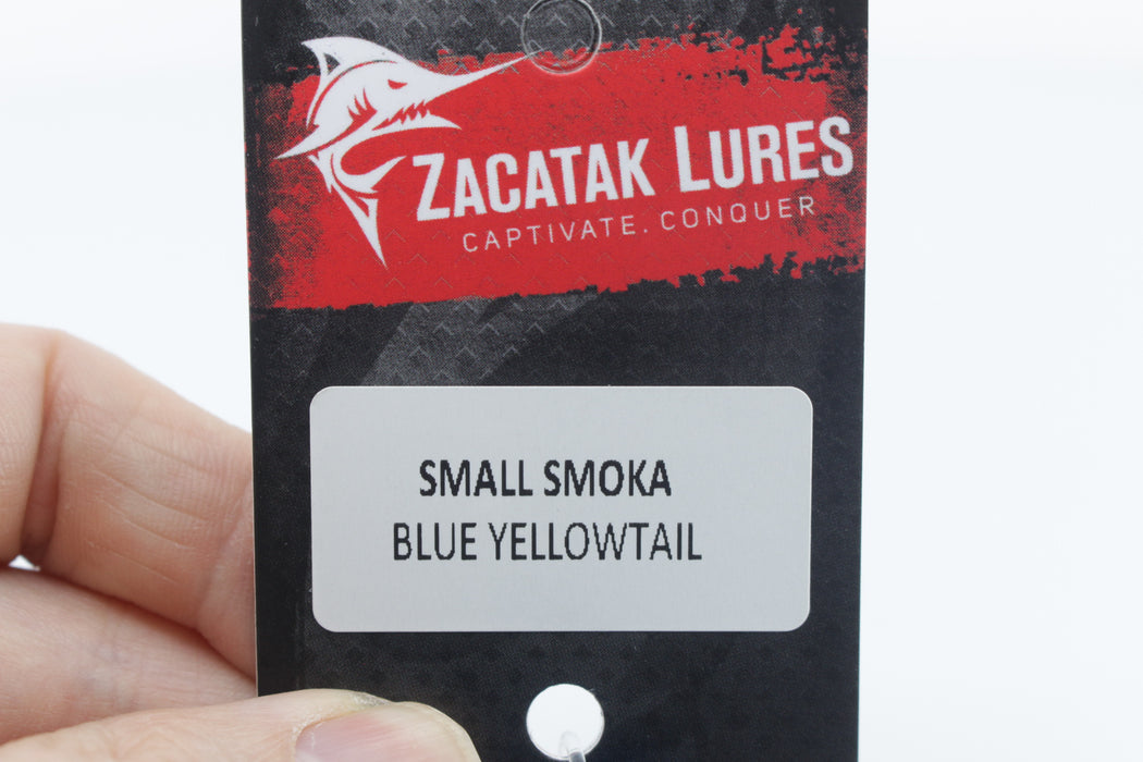 Zacatak Lures Blue Rainbow Scale Small Smoka 7" 2.5oz Skirted Blue Yellowtail