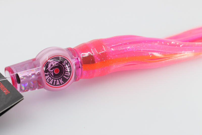 Zacatak Lures Pink Rainbow Scale Small Fatso 7" 2.4oz Skirted Pink Howler