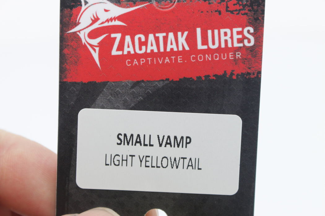 Zacatak Lures Yellow Rainbow Scale Small Vamp 7" 2.3oz Skirted Light Yellowtail