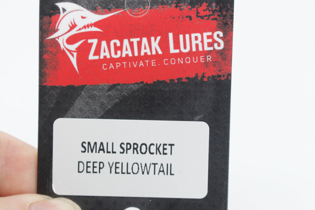 Zacatak Lures Clear Rainbow Scale Small Sprocket 7" 2.3oz Skirted Deep Yellowtail