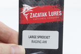 Zacatak Lures Clear Rainbow Scale Large Sprocket 12" 7.7oz Skirted Raging Ahi
