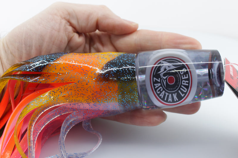 Zacatak Lures Clear Rainbow Scale Large Sprocket 12" 7.7oz Skirted Hot Yellowtail