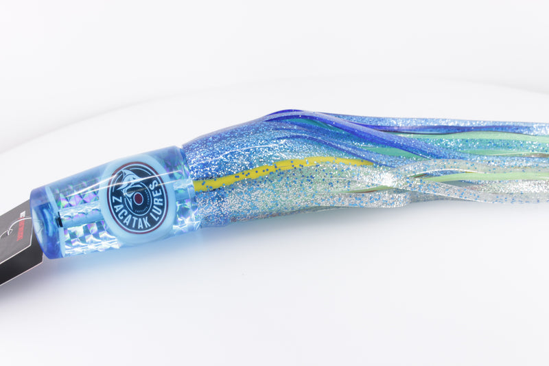 Zacatak Lures Blue Rainbow Scale Large Smoka 12" 8oz Skirted Flying Fish