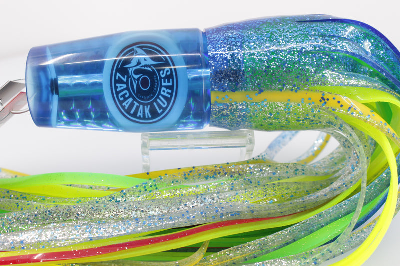Zacatak Lures Blue Rainbow Scale Large Smoka 12" 8oz Skirted Slimy