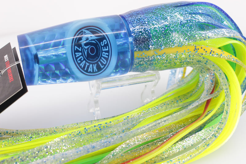 Zacatak Lures Blue Rainbow Scale Large Smoka 12" 8oz Skirted Slimy