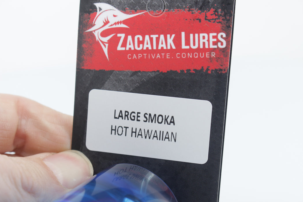 Zacatak Lures Blue Rainbow Scale Large Smoka 12" 8oz Skirted Hot Hawaiian