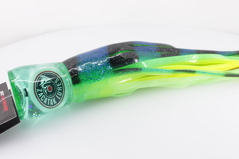 Zacatak Lures Green Rainbow Scale Large Midge 12" 7.7oz Skirted Dorado