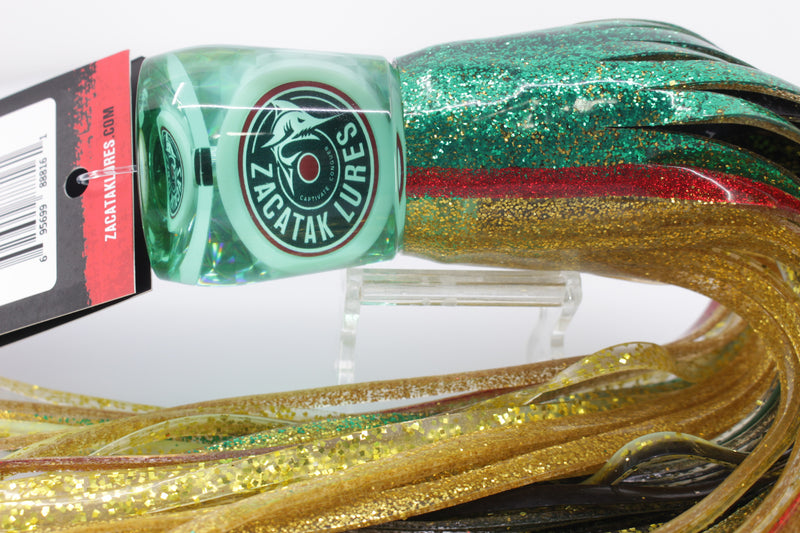 Zacatak Lures Green Rainbow Scale Large Midge 12" 7.7oz Skirted Itty Fin